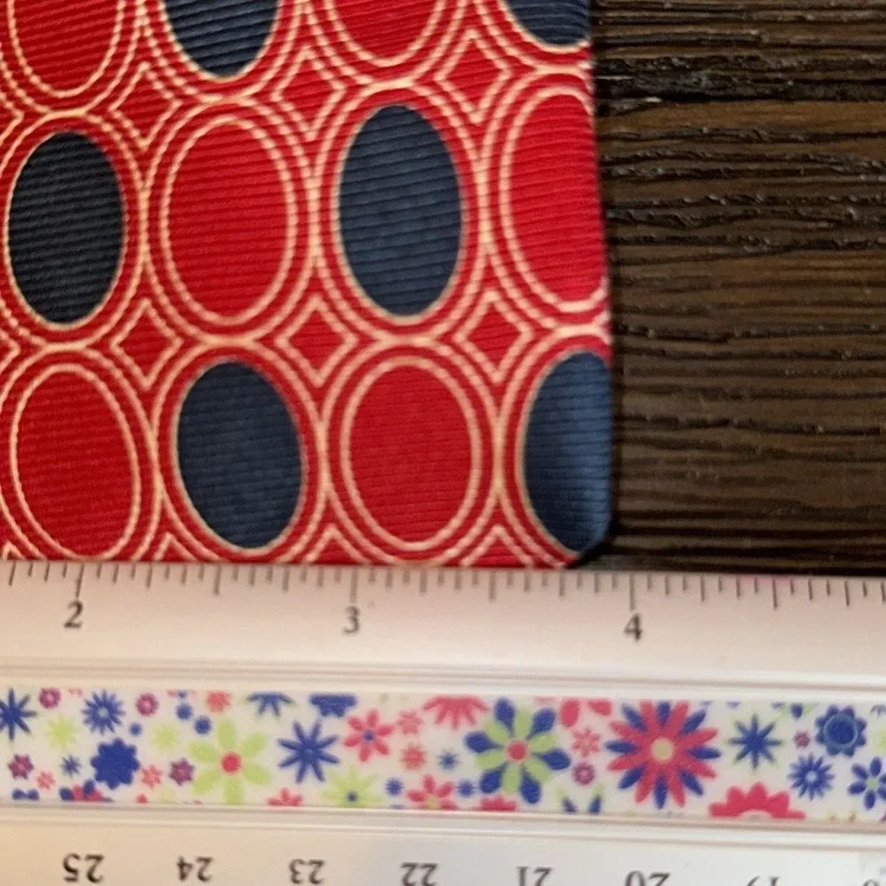 Burberry Red/Blue Pattern Vintage Silk Tie